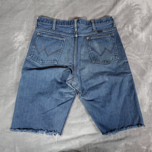 Vintage Wrangler Denim Cut Off Shorts Mens 34 (Fits 32x11) Western USA Made 60s - Picture 1 of 12